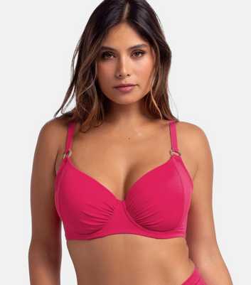 Dorina Curves Pink Ruched Bikini Top