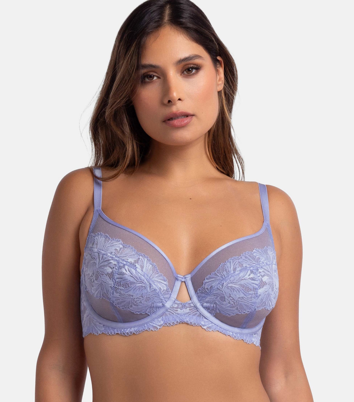 Women's Blue Underwired Lace And Mesh Bra Dorina New Look