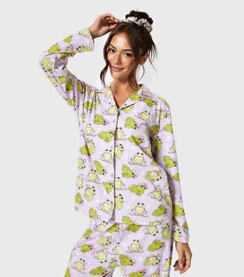 Skinnydip Purple Toad Print Woven Pyjama Set