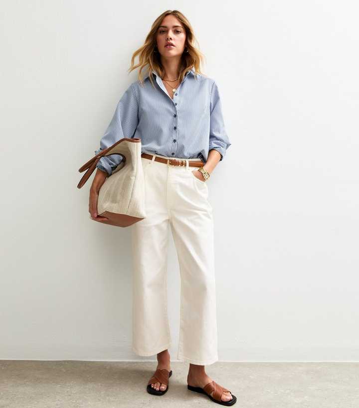 Off White Adalae Wide Leg Cropped Jeans