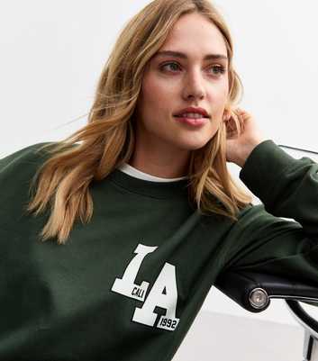 Green LA Print Jersey Sweatshirt