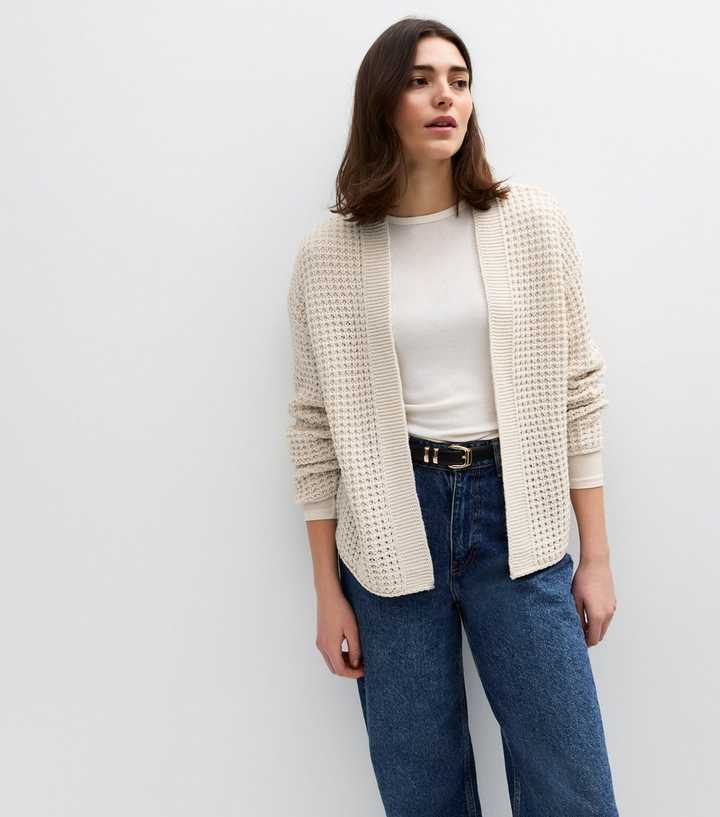 Cream Moss Stitch Cardigan