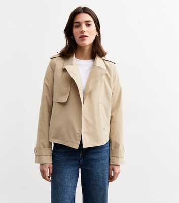 Stone Cropped Trench Coat