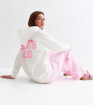 Girls White Oversized Los Angeles Slogan Hoodie