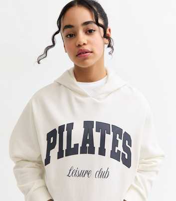 Girls Off White Pilates Embroidered Hoodie