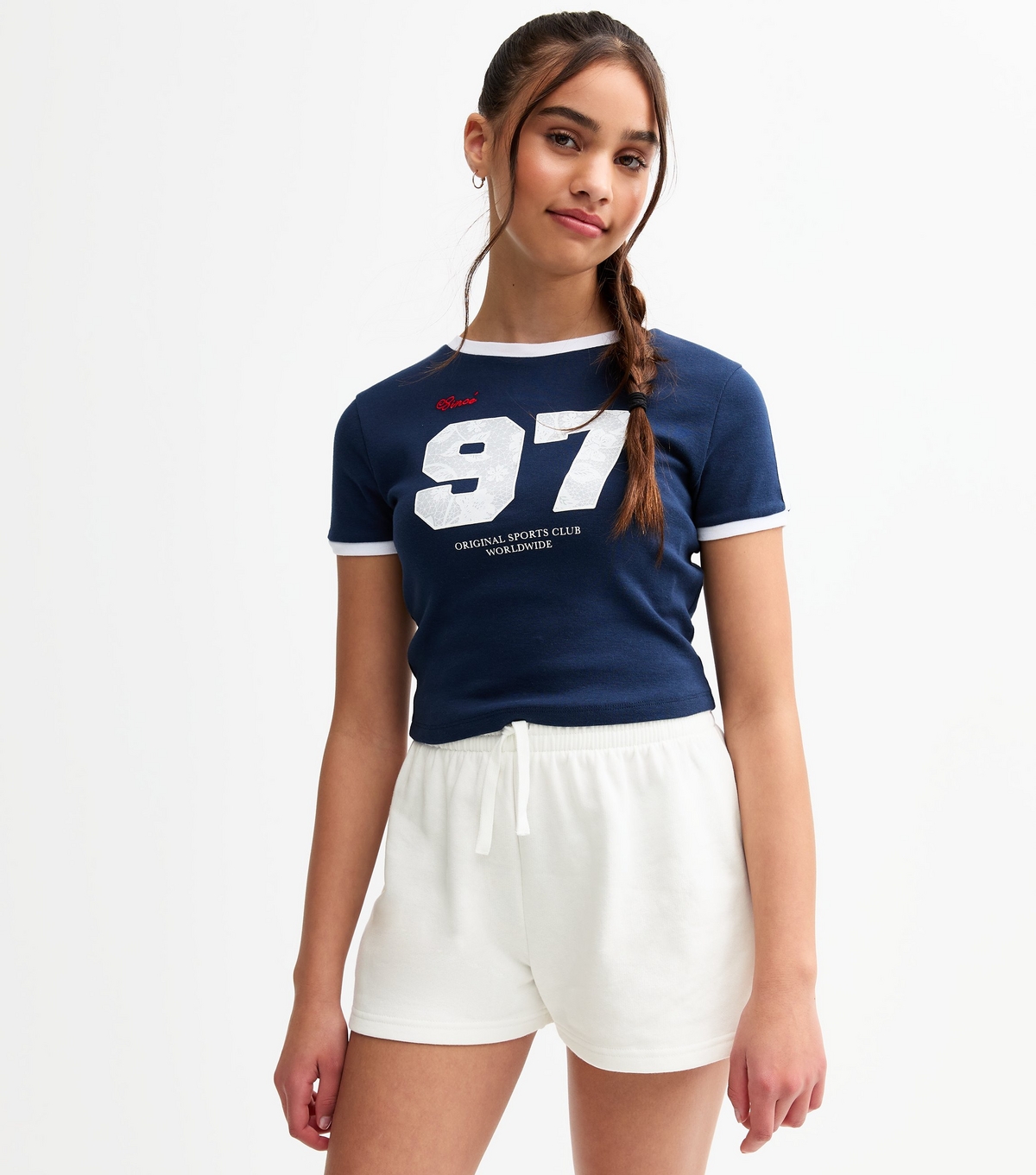 Girls' Off White Jogger Shorts New Look