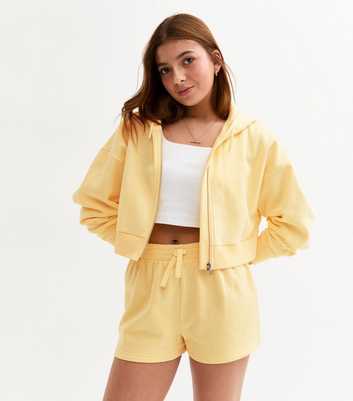 Girls Yellow Jogger Shorts