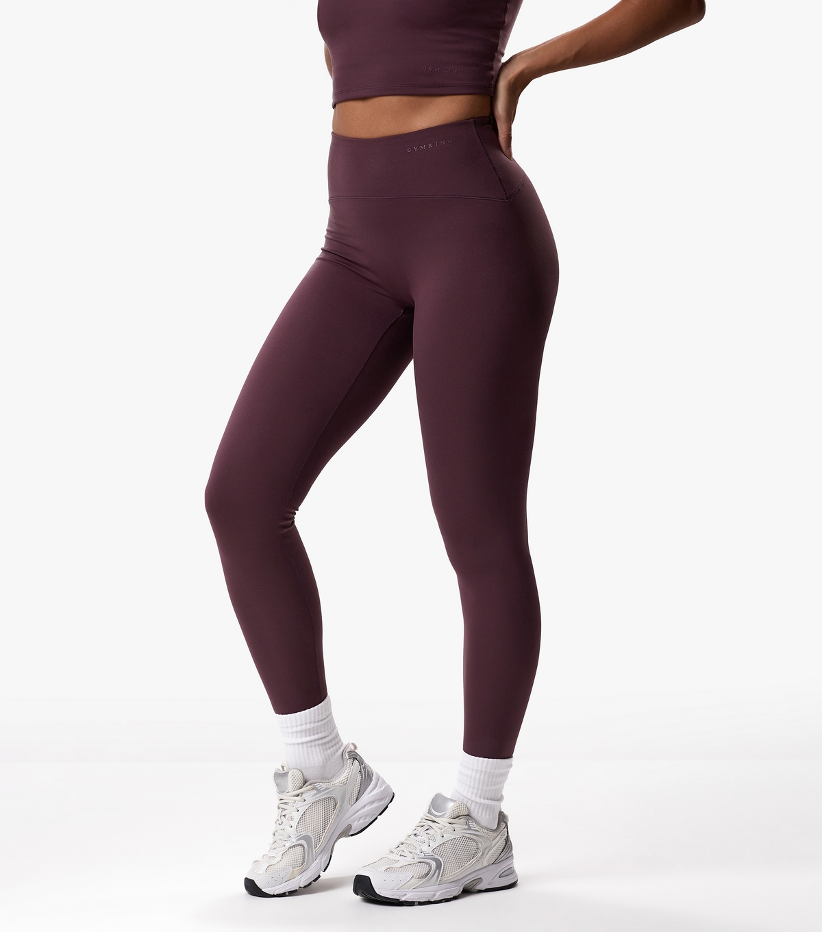 Women's Burgundy Leggings Gym King New Look