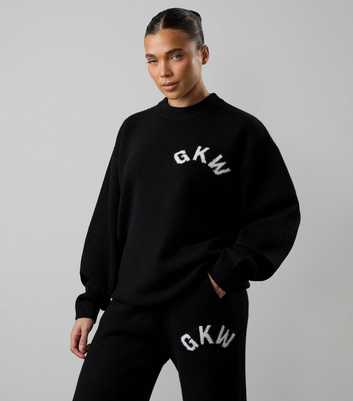 Gym King Black Knit Logo Crew Neck Jumper