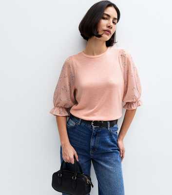 Pink Soft Touch Floral Sleeves Top