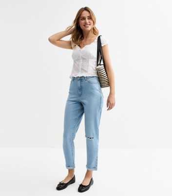 Light Blue Tori Ripped Knee Cropped Jeans