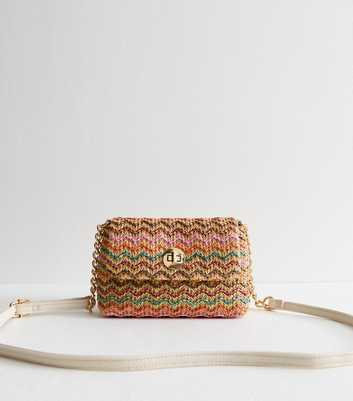 Multicolour Zig Zag Woven Mini Crossbody Bag