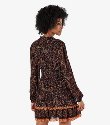 Apricot black lace dress hotsell