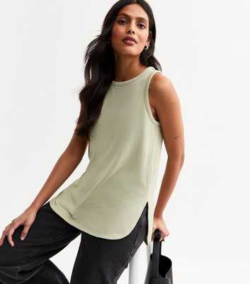 Light Green Soft Touch Round Neck Vest