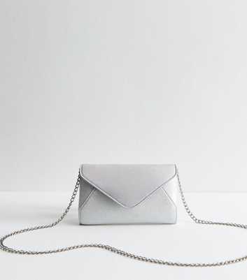 Silver Metallic Clutch Bag