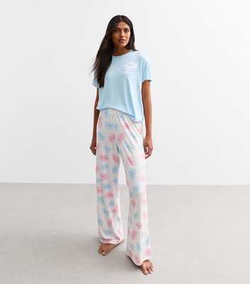 Light Blue Head In The Clouds Printed Pyjama Set