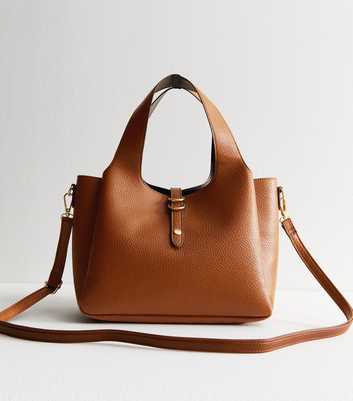 Tan Faux Leather Hobo Bag 