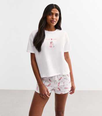 White Rosé Girl Short Pyjama Set