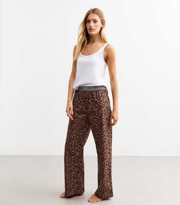 Brown Leopard Print Vest and Boxer Trouser Set