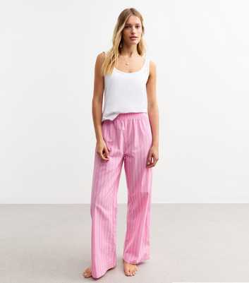 Pink Vest and Boxer Wide Leg Trousers Set