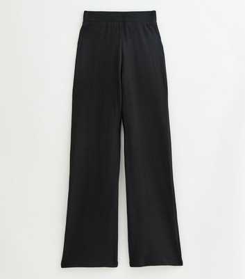 Tall Black Textured Wide Leg Trousers