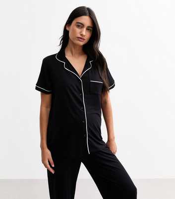 Maternity Black Short Sleeve Pyjamas