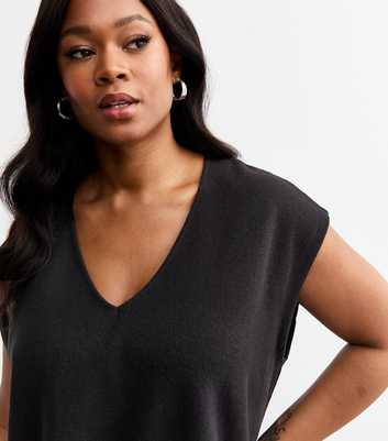 Curves Black Soft Touch V-Neck Vest