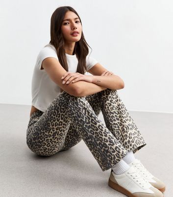 Brown Leopard Print Bootcut Jeans | New Look