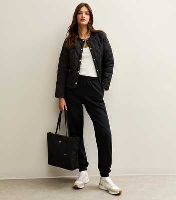 Tall Black Cuffed Jersey Joggers