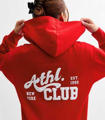 Girls Red Athl. Club Print Hoodie