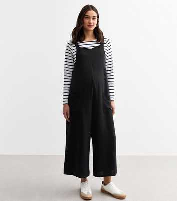 Maternity Black Wide Leg Jumpsuit