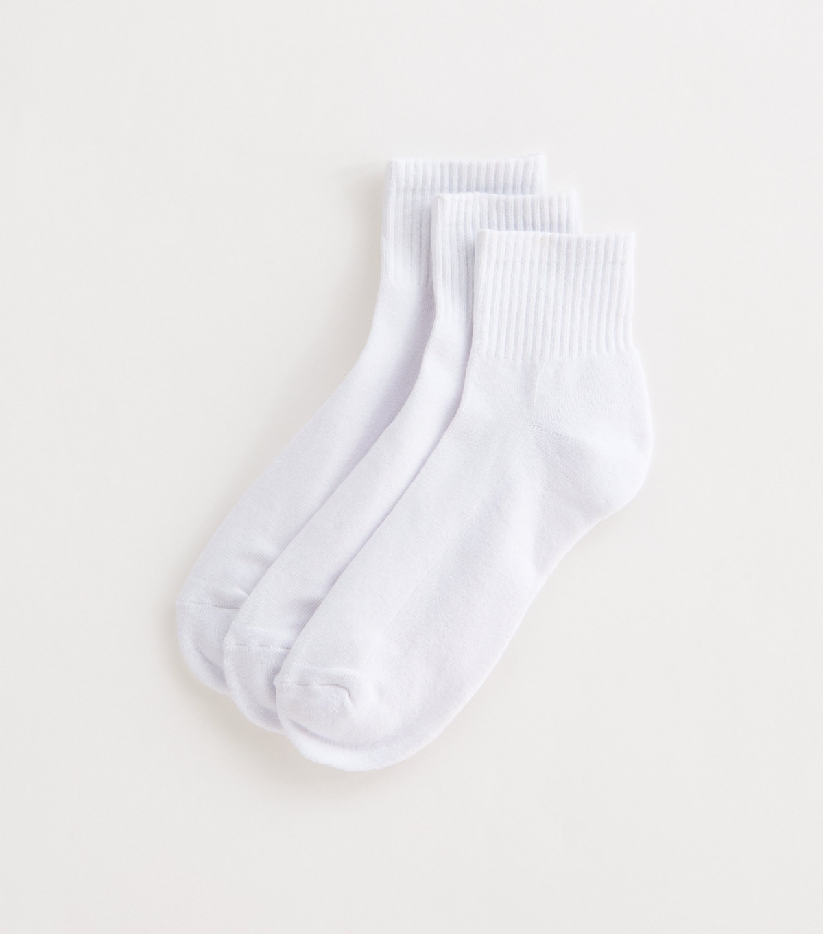 Men's Pack of 3 White Ribbed Ankle Socks New Look