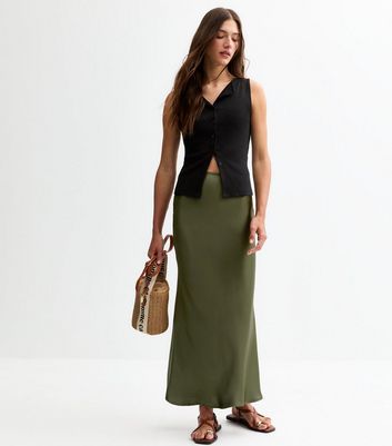 Khaki bias cut skirt hotsell