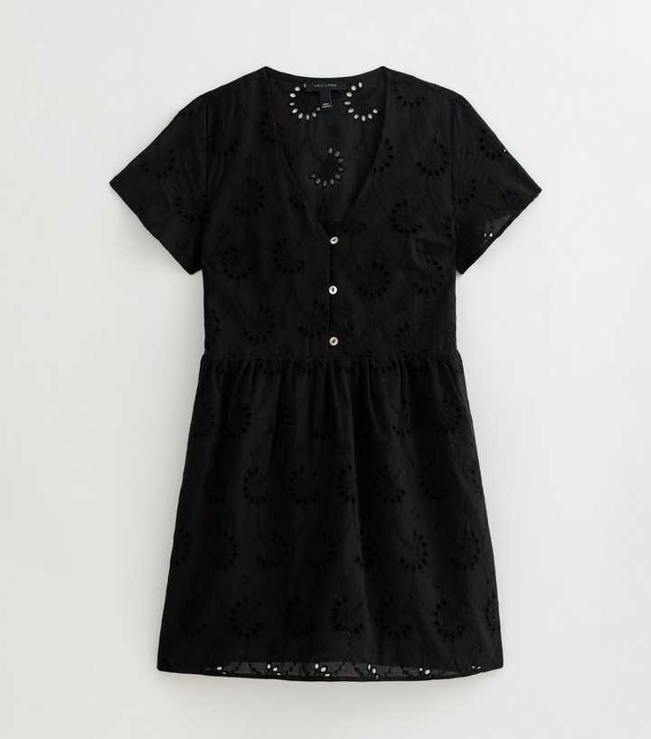 blue dress for baby girl Faithfull - Lily Mini Dress Agnes Broderie Anglaise Black