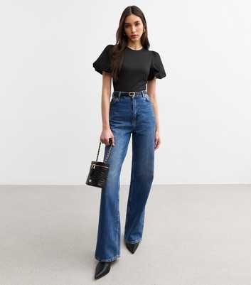 Black Puff Sleeve Bodysuit