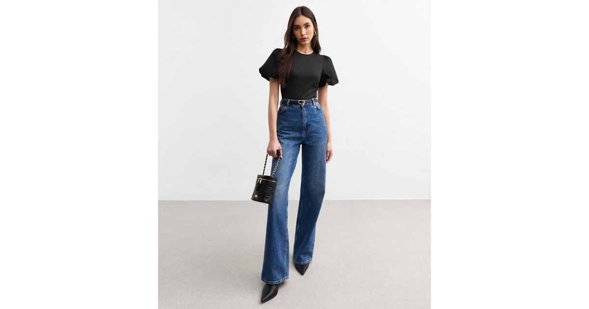 Black Puff Sleeve Bodysuit main image 1