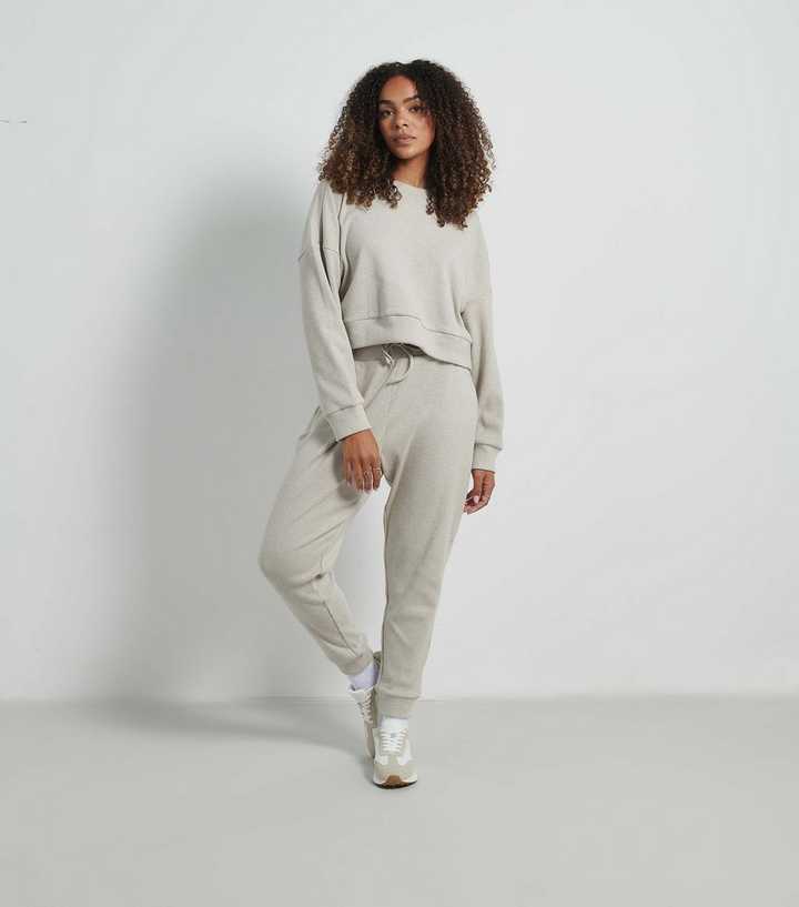 Rise by Zara McDermott Stone Chunky Knit Joggers