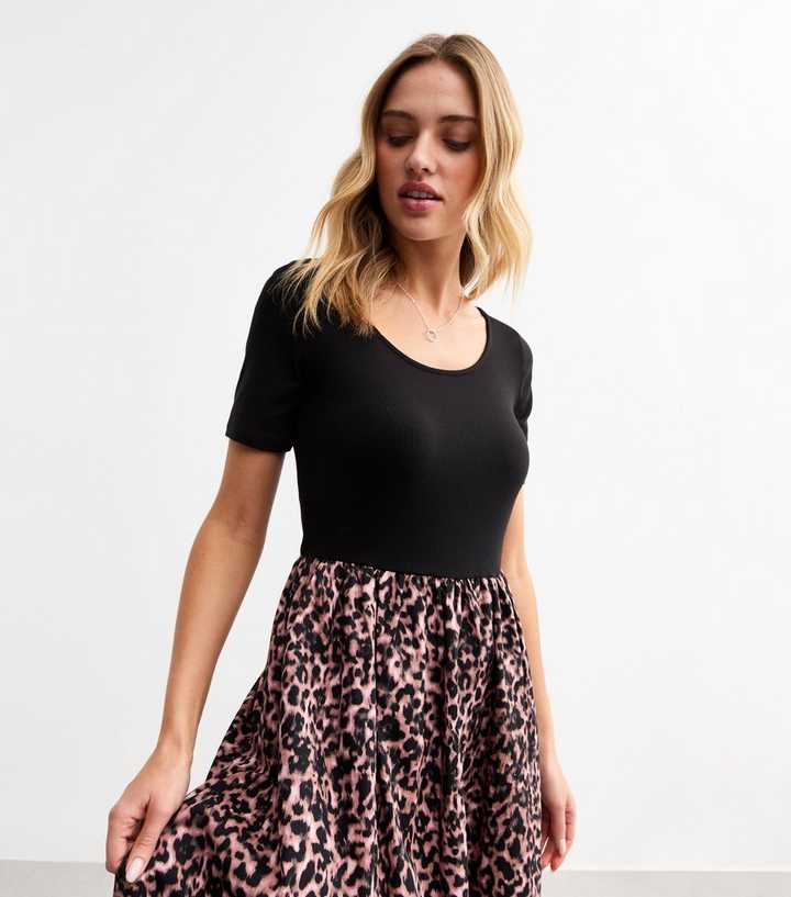 leopard print dress with black top 2 in 1 Midi The Angelina dress is evening gown How to wear a Color:BLACK VELVET