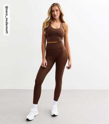 Rise by Zara McDermott Brown Active Plain Leggings