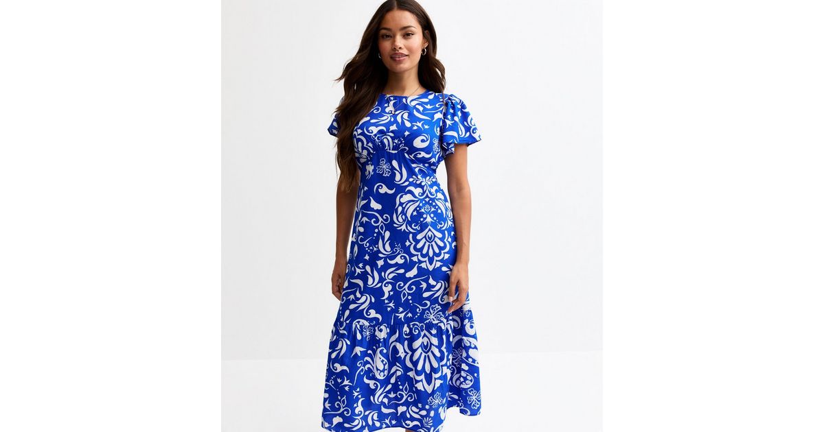 FRV Navy blue crepe sleeveless midi dress - Belleville
