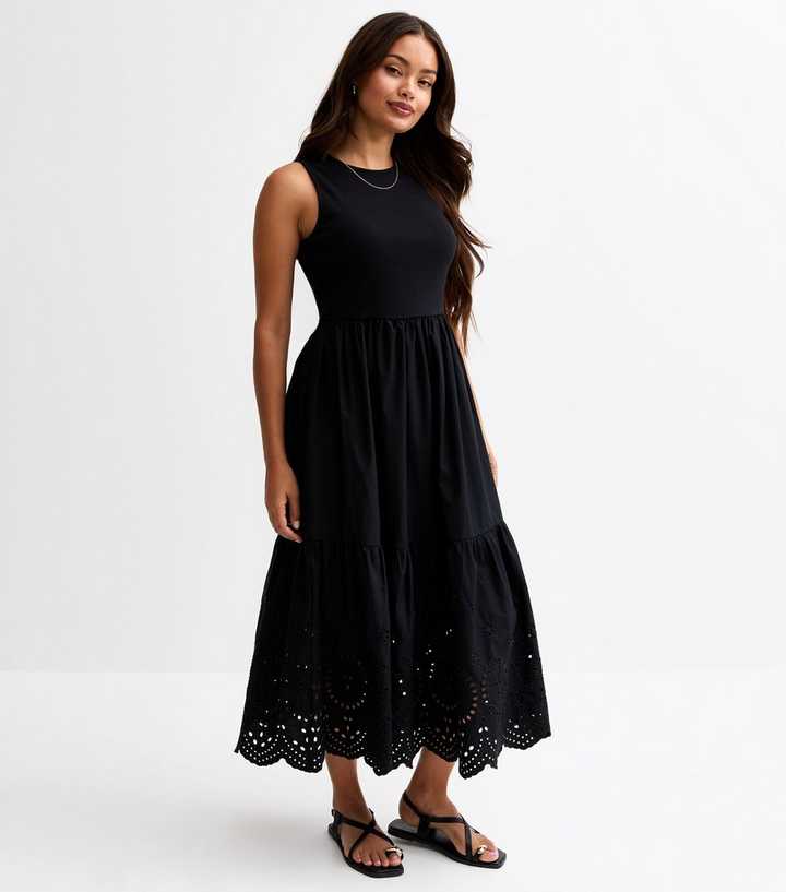 sachin and babi light blue dress Tabitha Embroidered Black Satin Dress main image 1