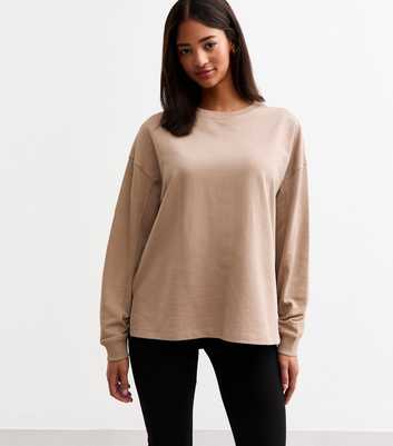 Mink Oversized Side Slit Sweatshirt