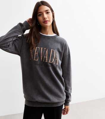 Dark Grey Nevada Print Jersey Sweatshirt