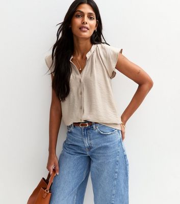 BCBGeneration Women's Flutter Strap Drawstring Top – Stretchy, Flattering & Versatile - View #8