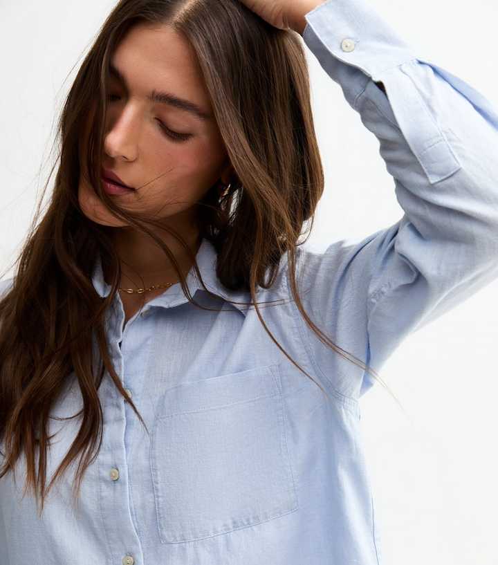 Blue Long Sleeve Chambray Shirt