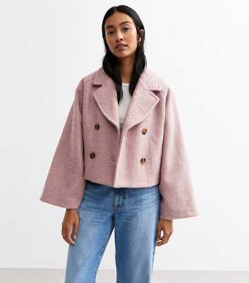 Gini London Pink Textured Cropped Blazer