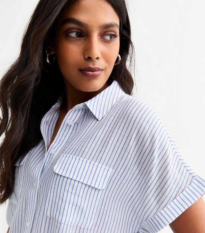 Blue Striped Textured Shirt