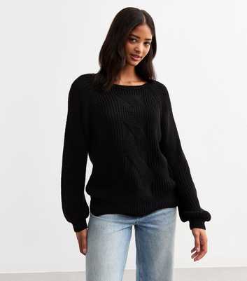 Gini London Black Chunky Knit Jumper