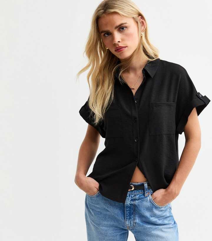 Petite Black Short Sleeve Shirt