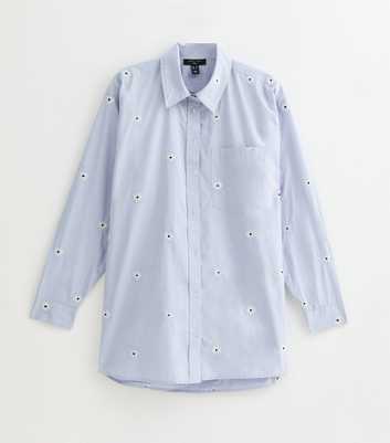 Tall Blue Daisy Embroidered Shirt